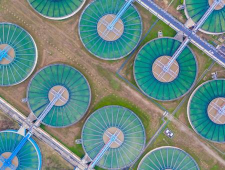 Aerial Top View Of Drinking Water