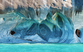 Blue cliffs and sea