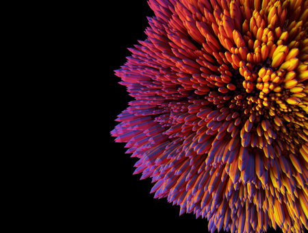 Colourful Spikes Ball On Dark Background