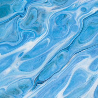 Blue swirl paint close up