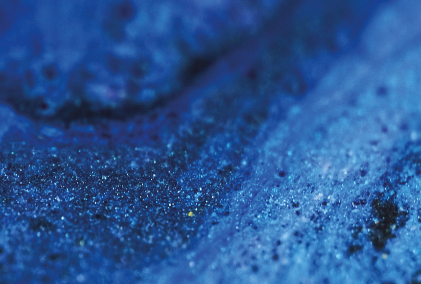 Close up of blue glitter