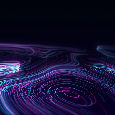 Neon Purple And Blue Lines Formed In Abstract Circles