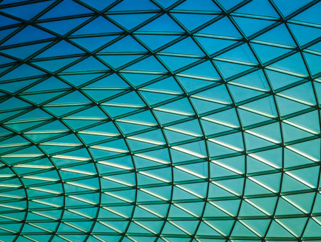 Green blue glass roof